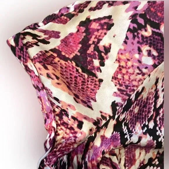 womens pink snake print top - Picture 2 of 4